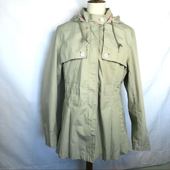 NANETTE LEPORE KHAKI  HOODED UTILITY SPRING JACKET  EXCELLENT CONDITION - Picture 4 of 15